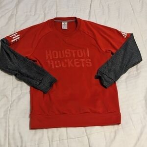 Adidas red and grey Houston Rockets NBA lightweight long sleeve top size Small